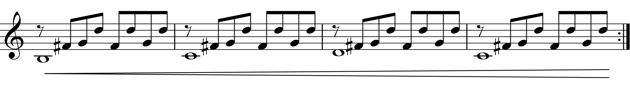 Esercizio 24 con indicazione grafica di crescendo