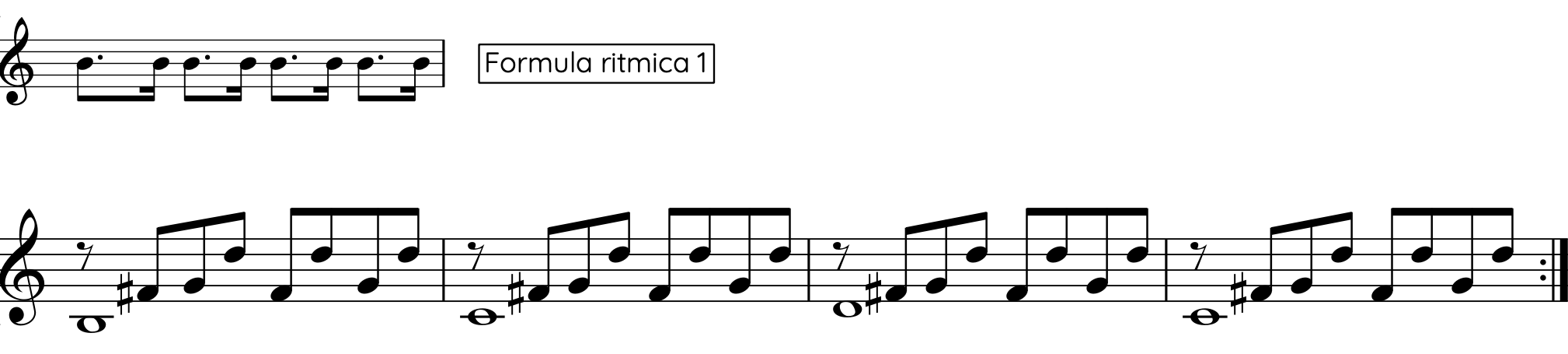 Formula ritmica numero 1 applicata all’esercizio 24