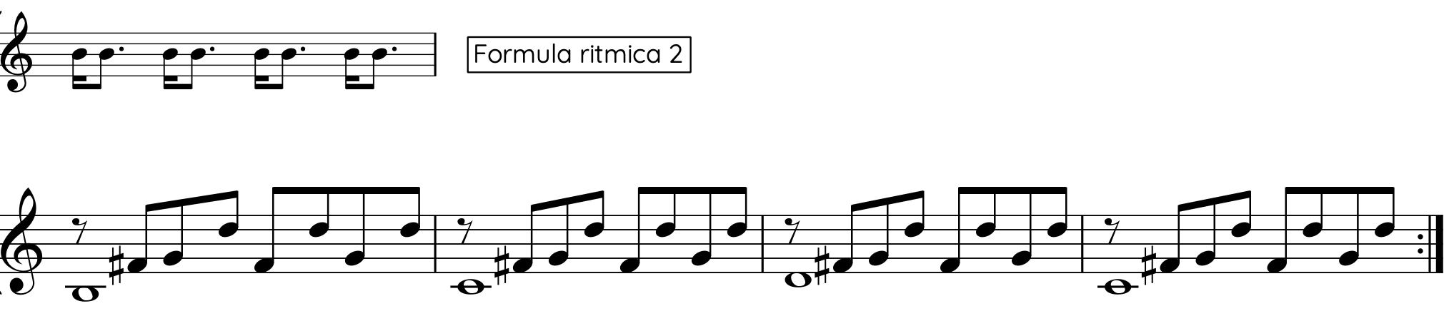 Formula ritmica numero 2 applicata all’esercizio 24